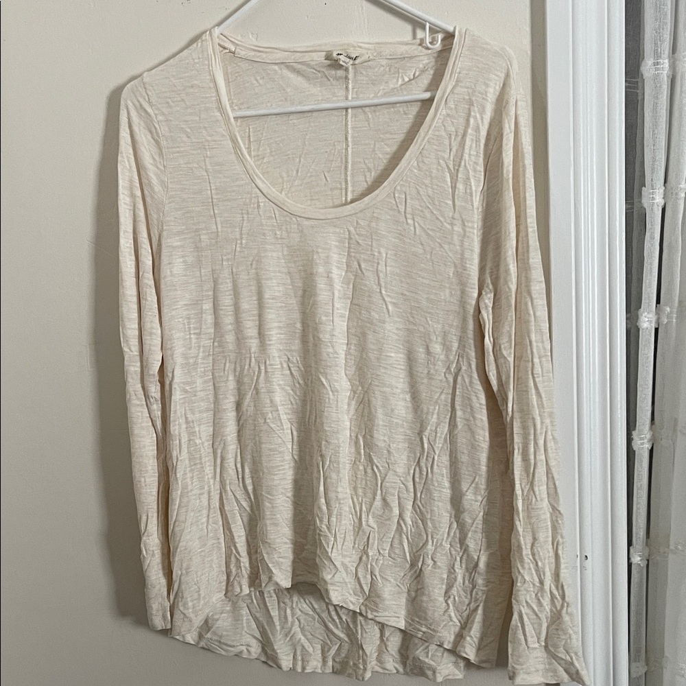 Madewell Beige Textured Long Sleeve Top